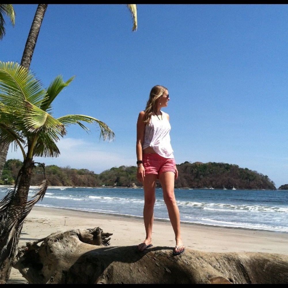 Reddish Orange Express linen shorts